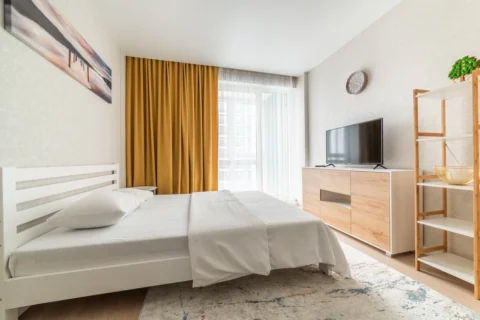 Short-term studio apartment at 13 Igorya Luchenka Str., Minsk