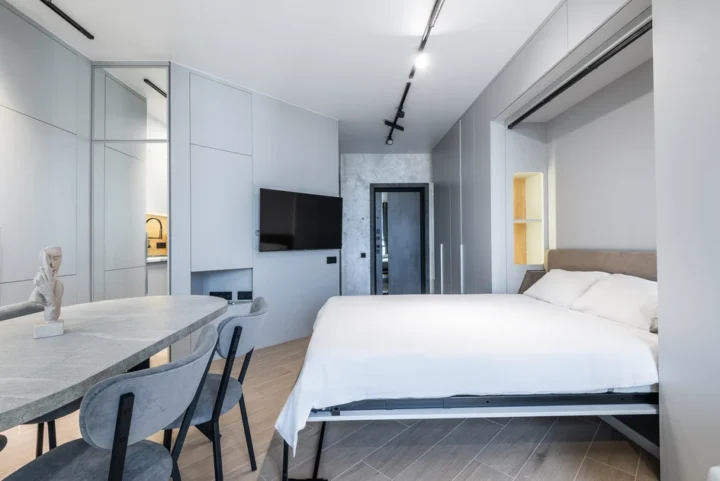 Интерьер квартиры-студии на сутки по адресу: Минск, ул. Михаила Савицкого, 37