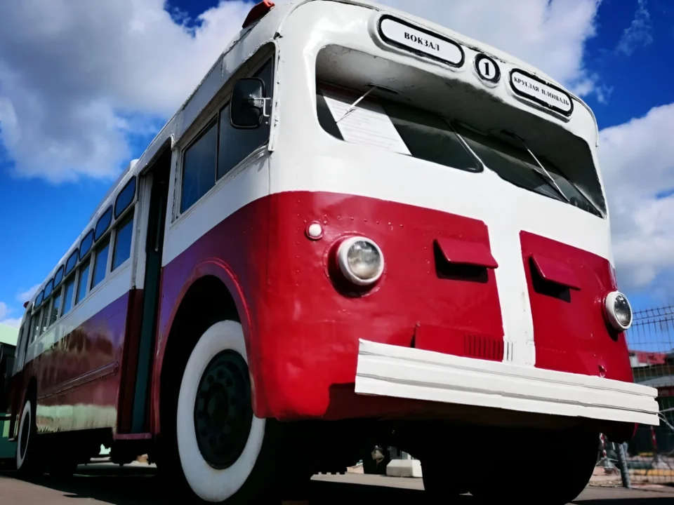 Retro bus at an unusual museum in Minsk